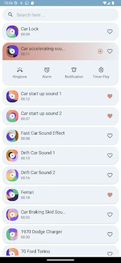 ดาวน์โหลด Car Sounds ล่าสุด – รวมเสียงรถยนต์และเสียงเรียกเข้าฟรี - Screenshot 4