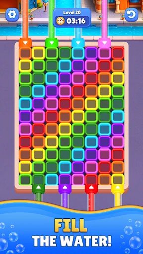 ดาวน์โหลด Flow Out – Watery Factory ล่าสุด – เกมพัซเซิลคัดแยกสี ฟรี - Screenshot 8