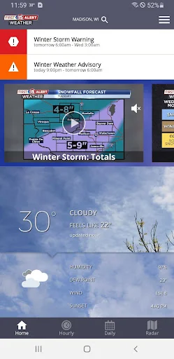 ดาวน์โหลด WMTV15 First Alert Weather ล่าสุด – พยากรณ์อากาศแม่นยำ ฟรี - Screenshot 1