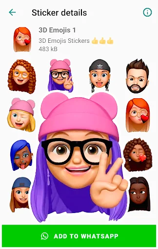 ดาวน์โหลด Funny Emojis Stickers ล่าสุด – สติกเกอร์ 3D สุดน่ารักสำหรับ WhatsApp - Screenshot 9