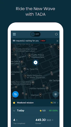 ดาวน์โหลด TADA Driver ล่าสุด – แอปขับรถไร้ค่าธรรมเนียม เพิ่มรายได้ให้คนขับ - Screenshot 1