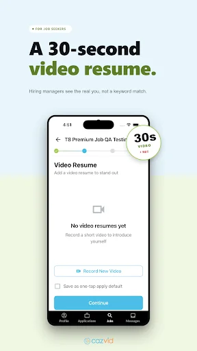 ดาวน์โหลด CazVid: แอปเรซูเม่วิดีโอ หางานไว สมัครงานง่าย ฟรี - Screenshot 2