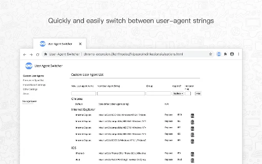 ดาวน์โหลด User Agent Switcher ล่าสุด – เปลี่ยน User Agent ง่ายๆ ฟรี - Screenshot 3