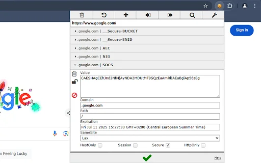 ดาวน์โหลด EditThisCookie (V3) ล่าสุด – จัดการคุกกี้เบราว์เซอร์ฟรี - Screenshot 3