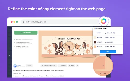 ดาวน์โหลด Color Picker – เครื่องมือดูดสีสำหรับ Chrome ใช้งานง่าย ฟรี! - Screenshot 1