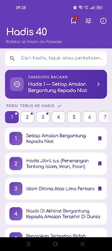 ดาวน์โหลด Hadis 40 Imam Nawawi ภาษามาเลย์ – เรียนรู้หลักธรรมฟรี - Screenshot 1