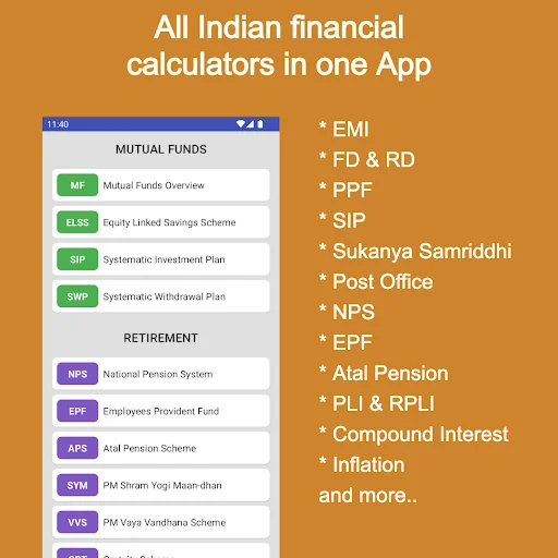ดาวน์โหลด Financial Calculator India Pro ล่าสุด – เครื่องมือคำนวณการเงินครบวงจร - Screenshot 2