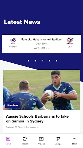 ดาวน์โหลด Rugby Xplorer ล่าสุด – ติดตามข่าวสารรักบี้และผลการแข่งขันฟรี - Screenshot 1