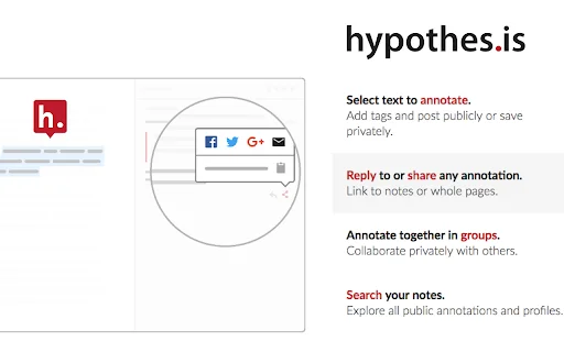 ดาวน์โหลด Hypothesis ส่วนขยายสำหรับจดบันทึกและไฮไลท์เว็บและ PDF ฟรี - Screenshot 3
