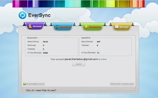 ดาวน์โหลด EverSync ล่าสุด – ซิงค์บุ๊กมาร์กและสำรองข้อมูลฟรี - Screenshot 5