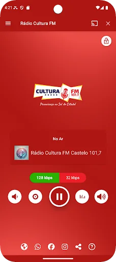 ดาวน์โหลด Rádio Cultura FM Castelo 101.7 ล่าสุด – ฟังเพลงฟรี - Screenshot 1