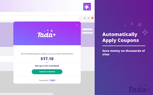 ดาวน์โหลด Tada Extension ล่าสุด – รับเงินคืนและส่วนลดช้อปปิ้งฟรี - Screenshot 2
