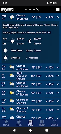 ดาวน์โหลด WYMT First Alert Weather ล่าสุด – พยากรณ์อากาศแม่นยำฟรี - Screenshot 3