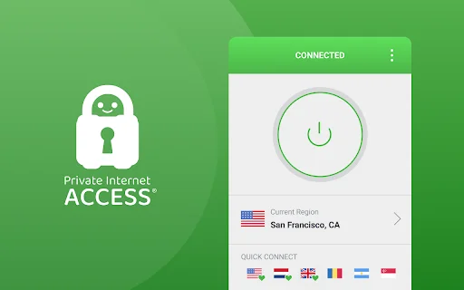 ดาวน์โหลด Private Internet Access สำหรับ Chrome – พร็อกซีที่ปลอดภัยและรวดเร็ว - Screenshot 1