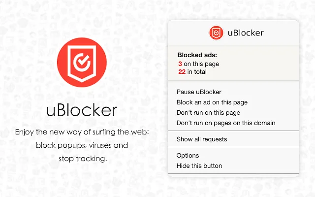 uBlocker – ส่วนขยายบล็อกโฆษณาที่ดีที่สุดสำหรับ Chrome โหลดฟรี - Screenshot 2