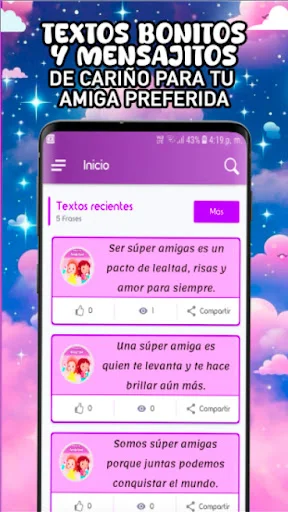 ดาวน์โหลด Frases de Mejores Amigas ฟรี – แคปชั่นมิตรภาพซึ้งๆ สำหรับเพื่อนรัก - Screenshot 4