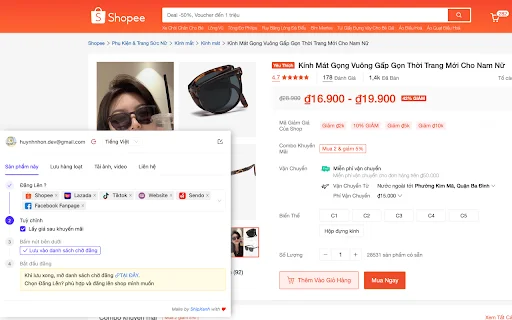 Ship Xanh: คัดลอกสินค้าและจัดการร้านค้า Shopee TikTok Lazada ฟรี - Screenshot 2