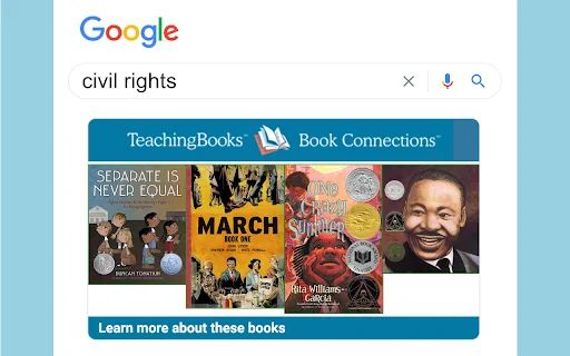 ดาวน์โหลด TeachingBooks Book Connections ส่วนขยายช่วยค้นหาข้อมูลหนังสือฟรี - Screenshot 1