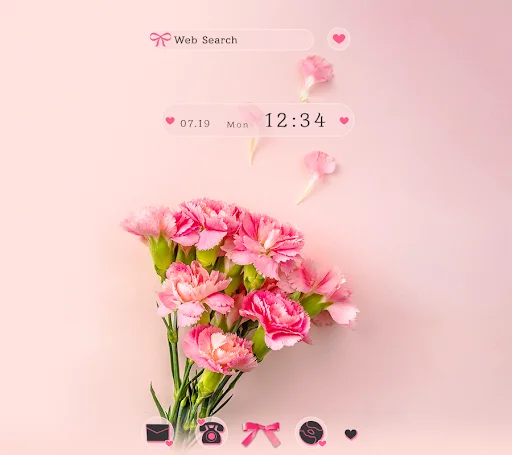ดาวน์โหลด Pink Carnations Theme ฟรี – เปลี่ยนหน้าจอให้สวยหวานด้วยดอกคาร์เนชั่น - Screenshot 1