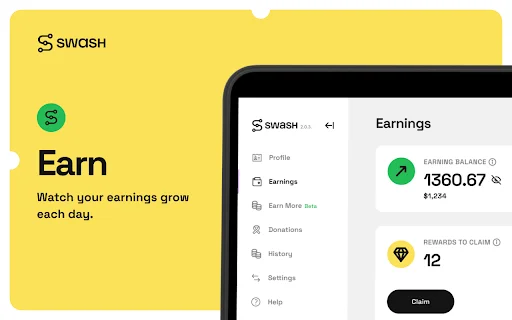 ดาวน์โหลด Swash ส่วนขยายเบราว์เซอร์ – รับรายได้จริงจากการท่องเว็บฟรี - Screenshot 4