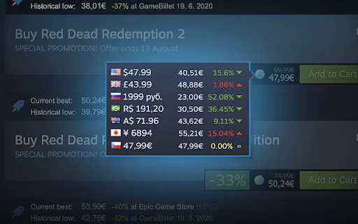 ดาวน์โหลด Augmented Steam ล่าสุด – ตัวช่วยเปรียบเทียบราคาเกม Steam - Screenshot 1